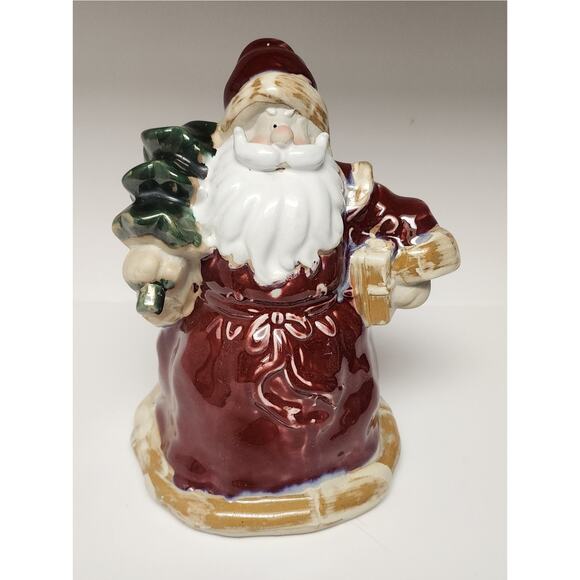 Santa Claus Ceramic Figure Glazed Tree Lots Of 2 - Picture 2 of 15